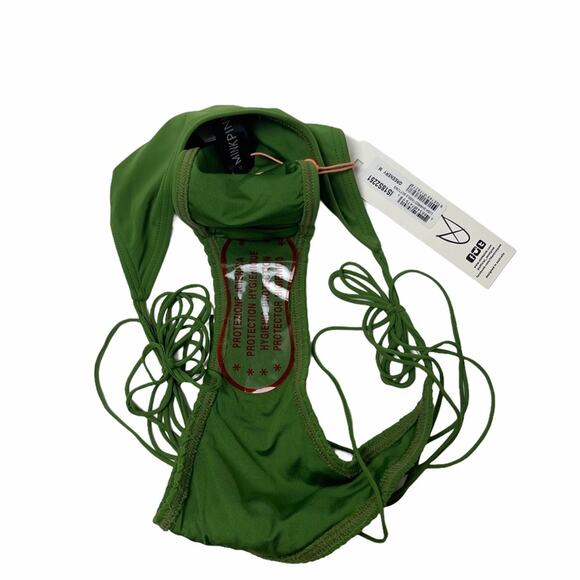 Minkpink Lush Shirred Tassle Swim Bottom Green M - Picture 4 of 8